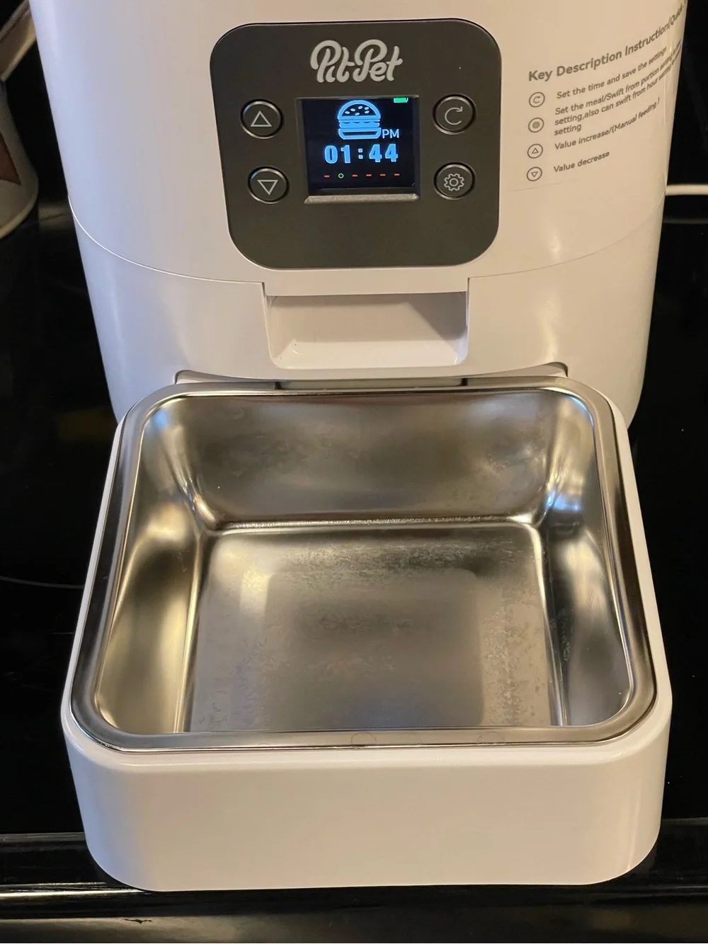 PitPet Automatic Pet Feeder with LED Display - White Cats & Small Dogs